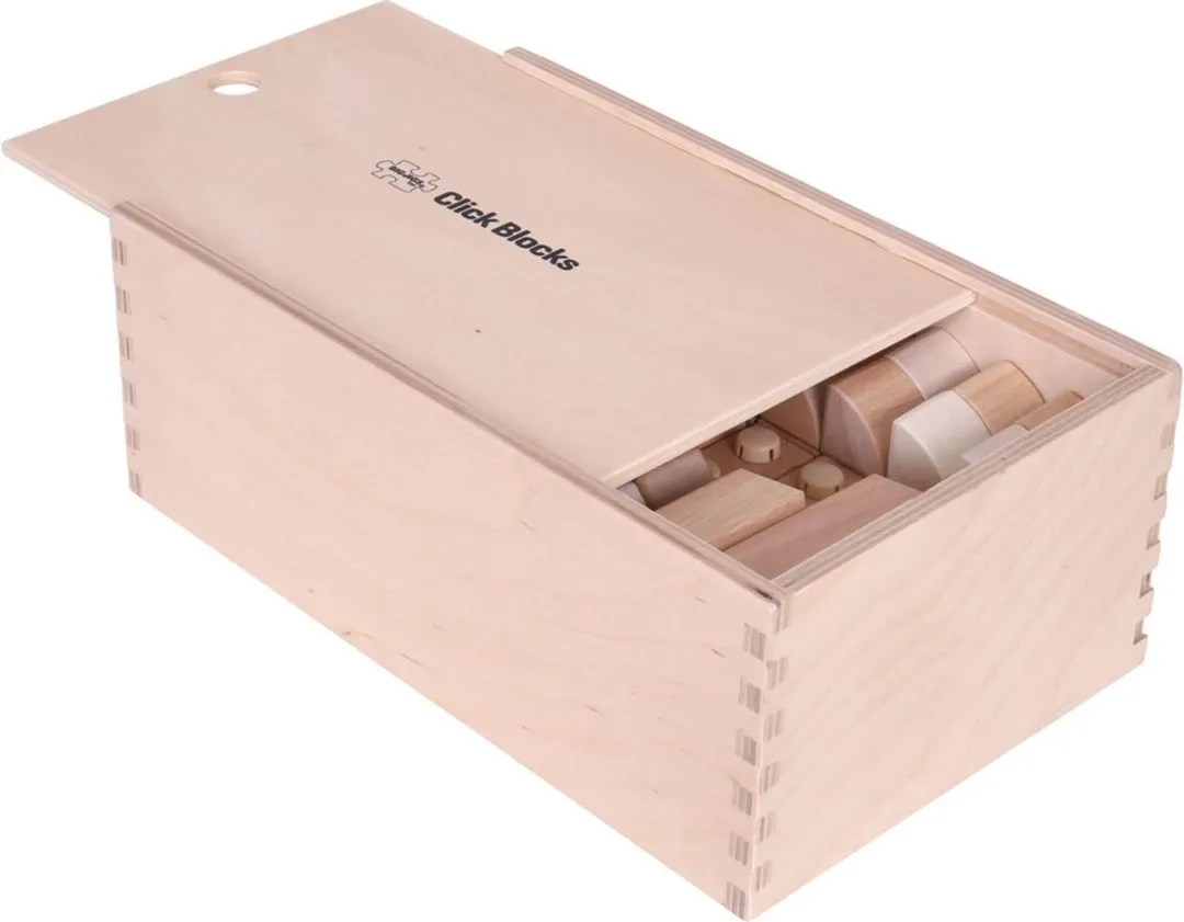 BIGJIGS Click Blocks Houten Klikblokken 100-delig - Multikleur