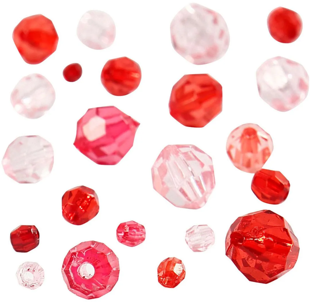 Creativ Company Plastic Facet Kralenmix 170 Stuks - Rood