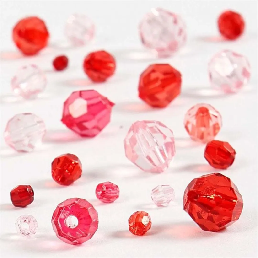 Creativ Company Plastic Facet Kralenmix 170 Stuks - Rood