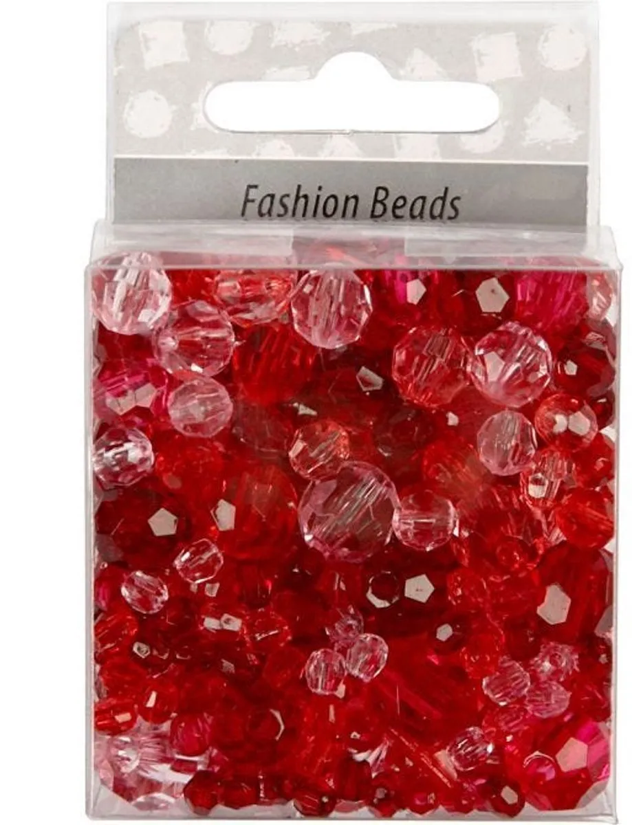 Creativ Company Plastic Facet Kralenmix 170 Stuks - Rood