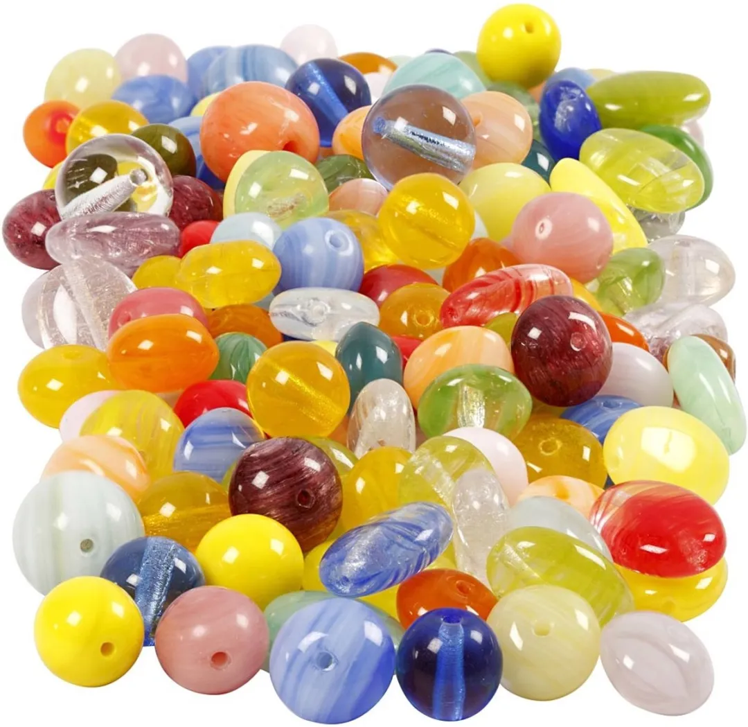 Creativ Company Glazen Kralen Set 6-13mm - Diverse kleuren - 350 gram