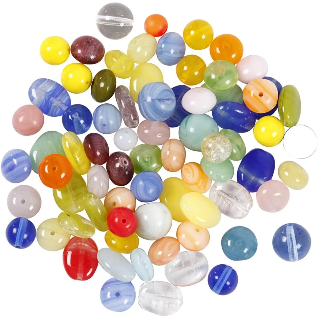 Creativ Company Glazen Kralen Set 6-13mm - Diverse kleuren - 350 gram