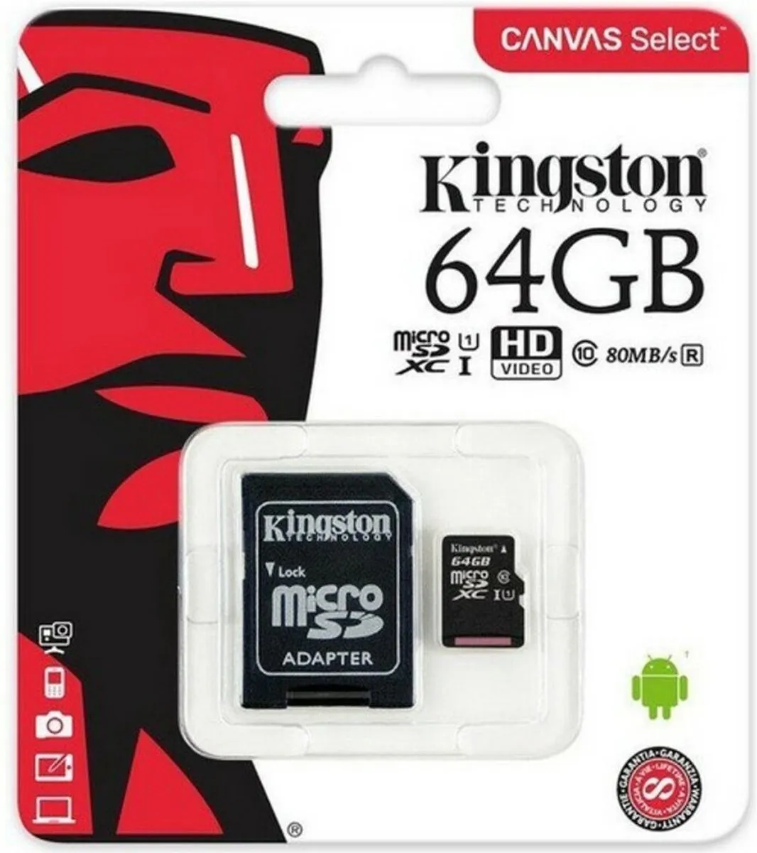 Kingston 32GB microSDHC UHS-I SDCS2/32GB - met SD-adapter