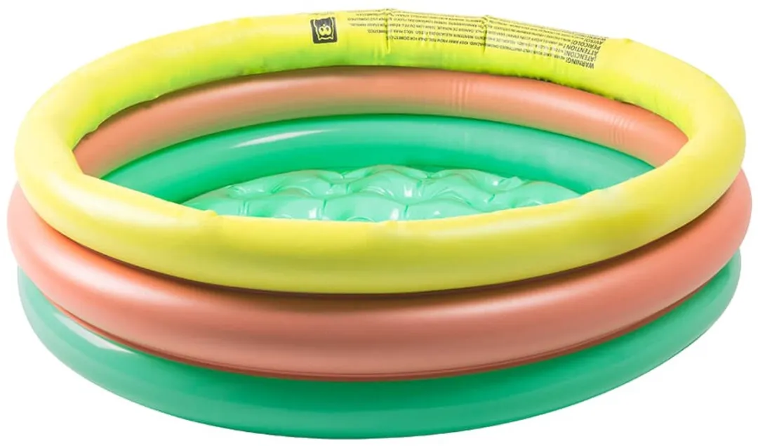 Eurekakids Opblaasbaar Zwembad Voor Kinderen Met 3 Ringen-hallo Zomer Geel