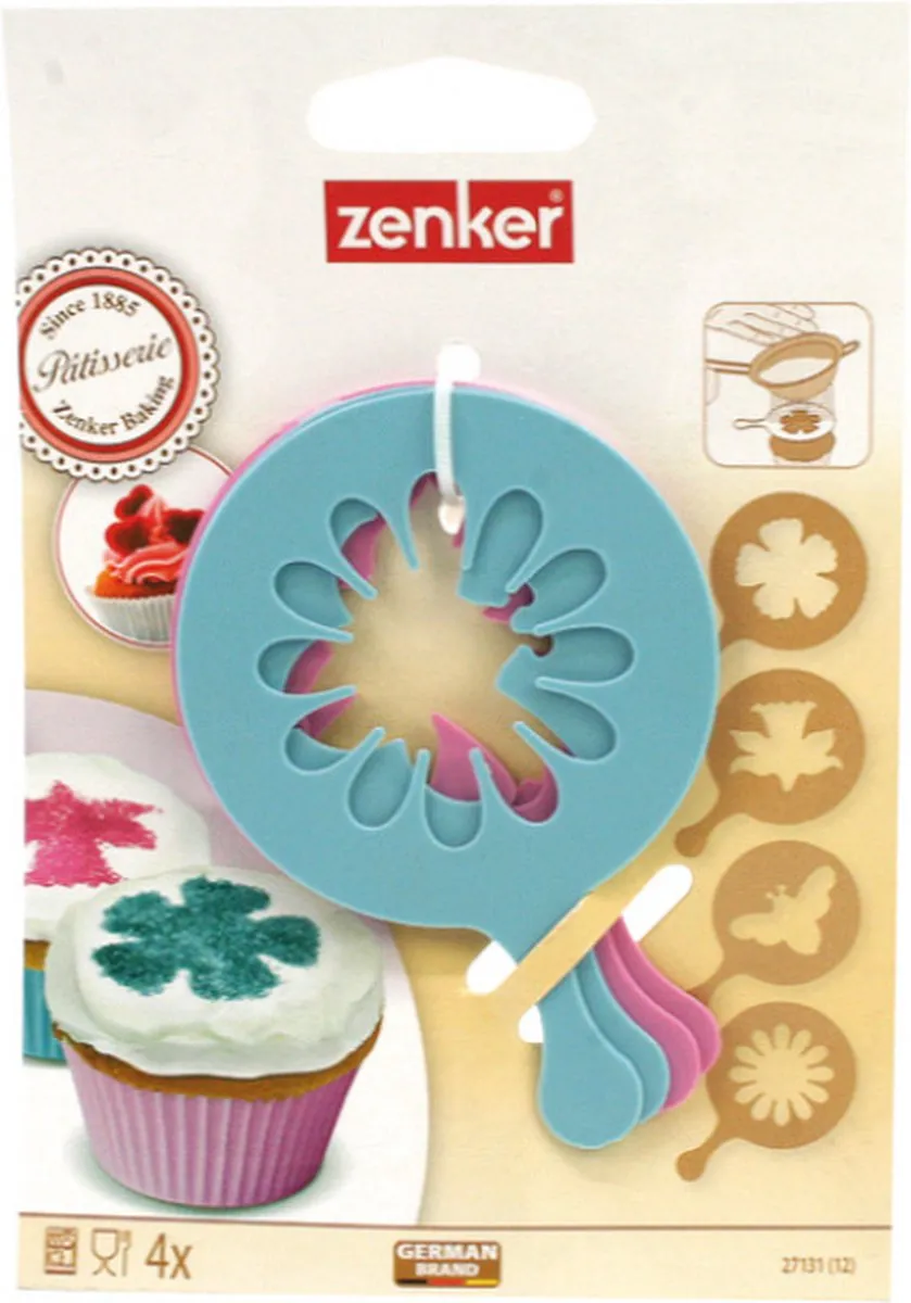 Cupcake Sjabloon - Luxe Koffie Barista Sjabloon - Keuken - Hobby - Klavertje - Narcis - Vlinder - Zon - Voordeel Set 2 Stuks