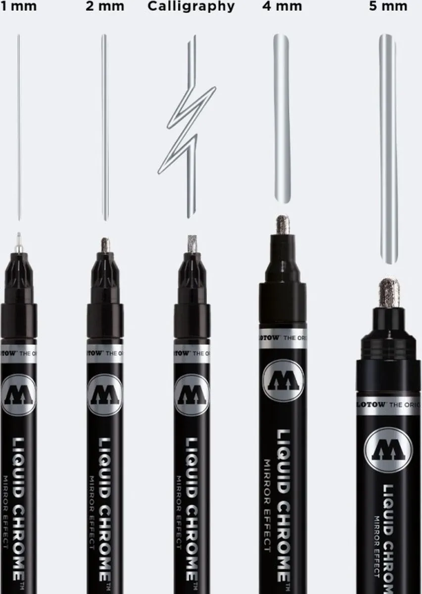 Molotow Hobbyverf Liquid Chrome 3mm Kalligrafie Marker - Multi