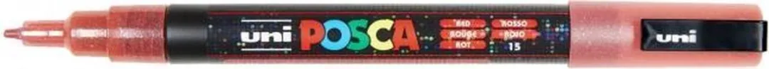Posca Uni Posca Verfmarker Glitter Rood