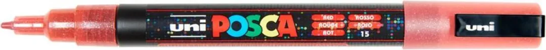 Posca Uni Posca Verfmarker Glitter Rood