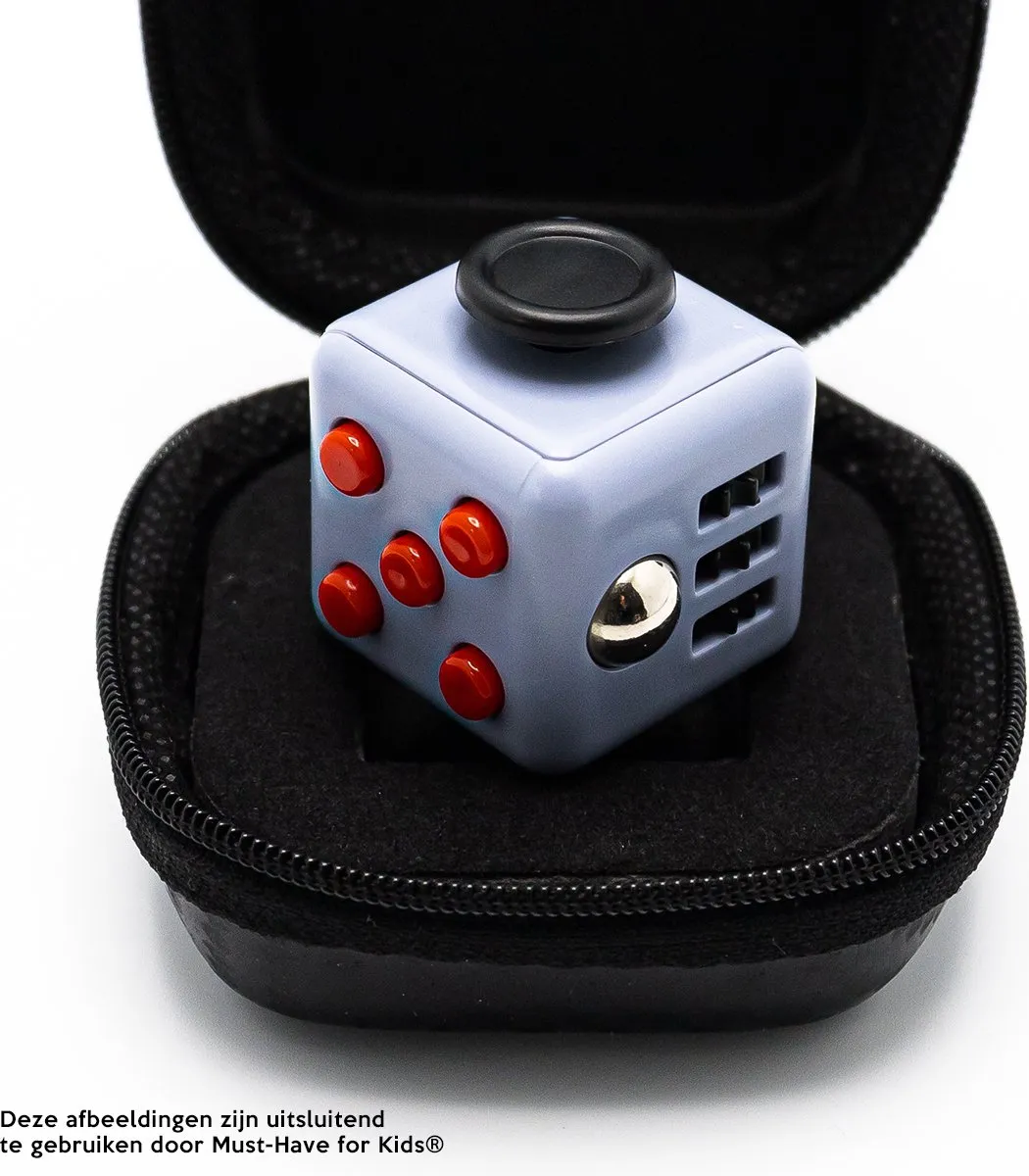 Fidget Cube "Grijs - Rood" - Friemelkubus - Anti Stress Speelgoed - Hoogsensitiviteit - Stressbal voor Hand - Fidget Toys