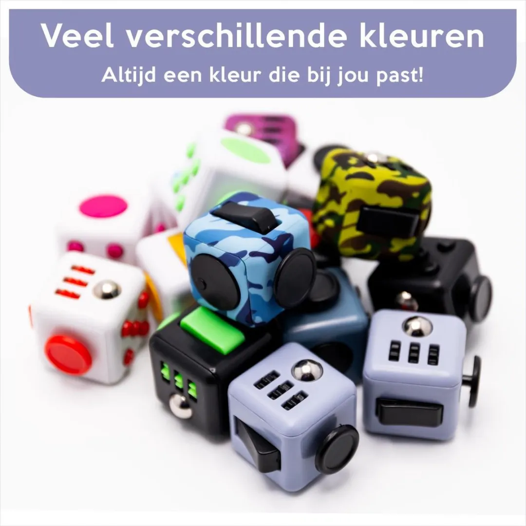 Fidget Cube "Grijs - Rood" - Friemelkubus - Anti Stress Speelgoed - Hoogsensitiviteit - Stressbal voor Hand - Fidget Toys