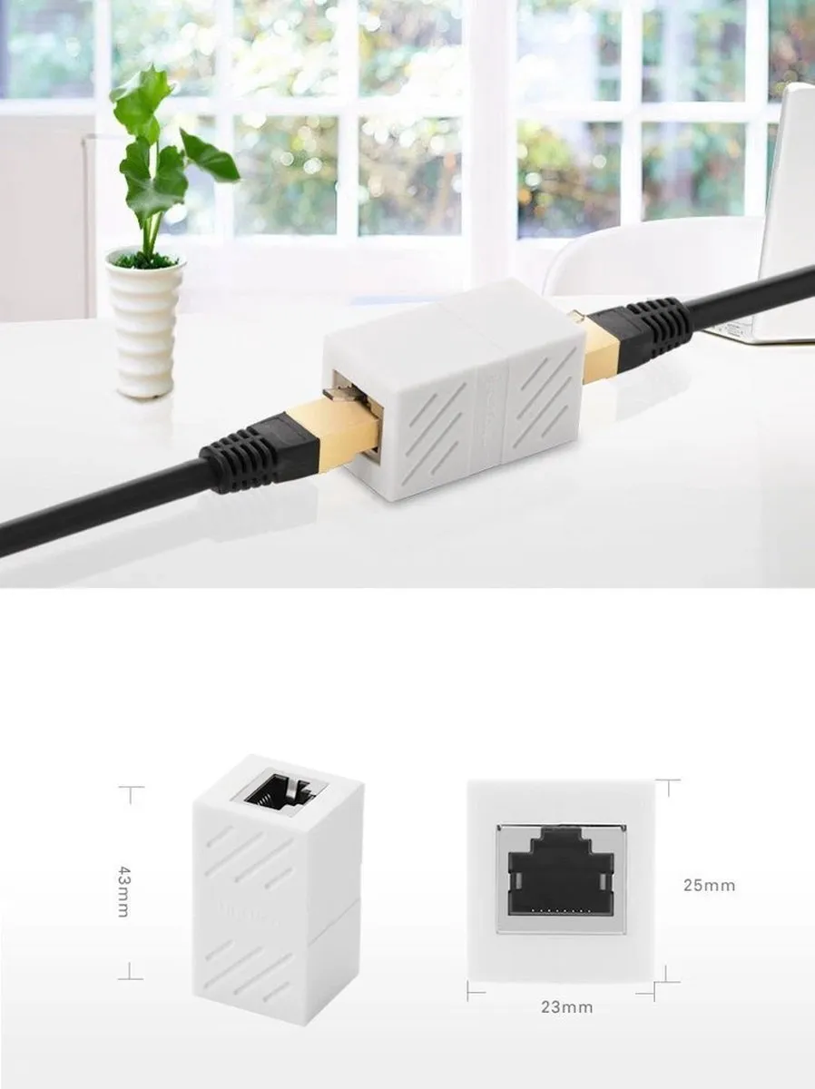 Ugreen RJ45 Netwerkconnector Wit - 20311