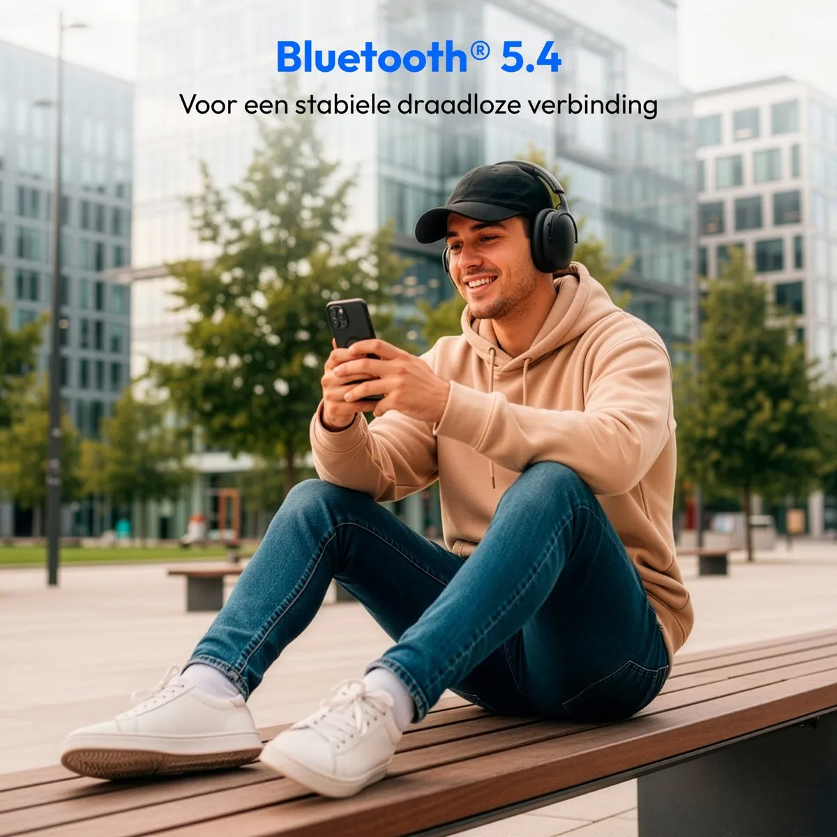 Medion HX-1 Pure Over-Ear Koptelefoon - 100u Bluetooth - IPX4 - Zwart
