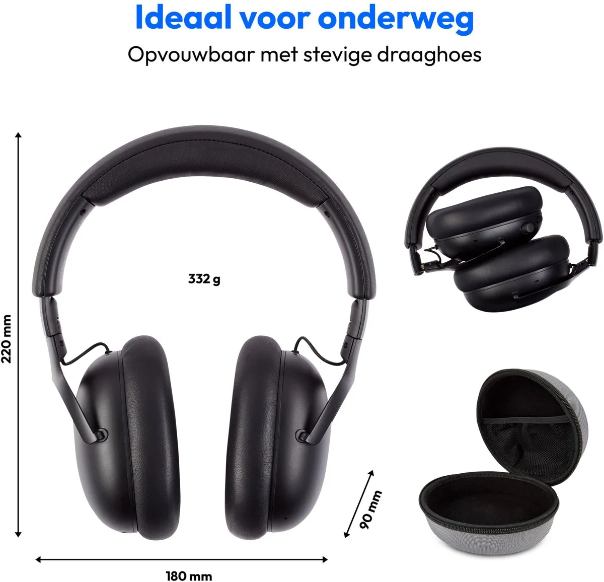 Medion HX-1 Pure Over-Ear Koptelefoon - 100u Bluetooth - IPX4 - Zwart - afbeelding 6 van 6