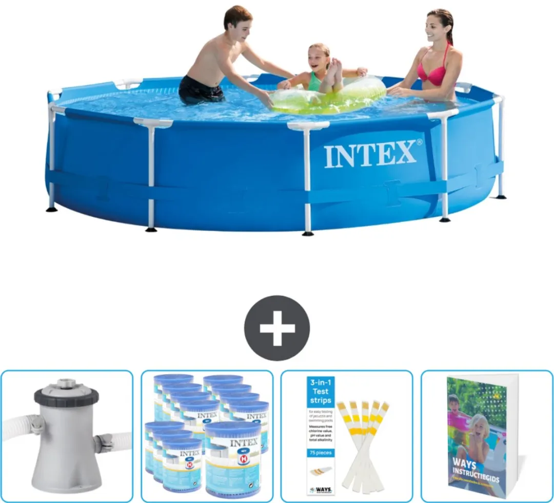 Intex 28202GN-Blauw Rond Frame Zwembad 305cm