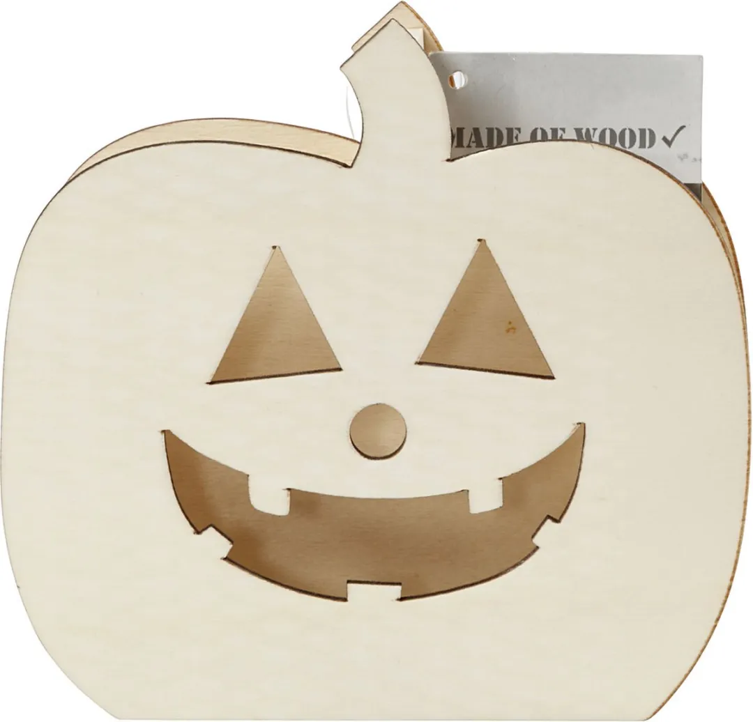 Creativ Company Houten LED Figuur Pompoen 13,5x13x3cm
