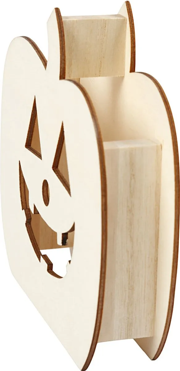 Creativ Company Houten LED Figuur Pompoen 13,5x13x3cm
