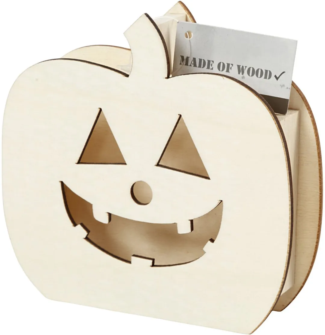 Creativ Company Houten LED Figuur Pompoen 13,5x13x3cm