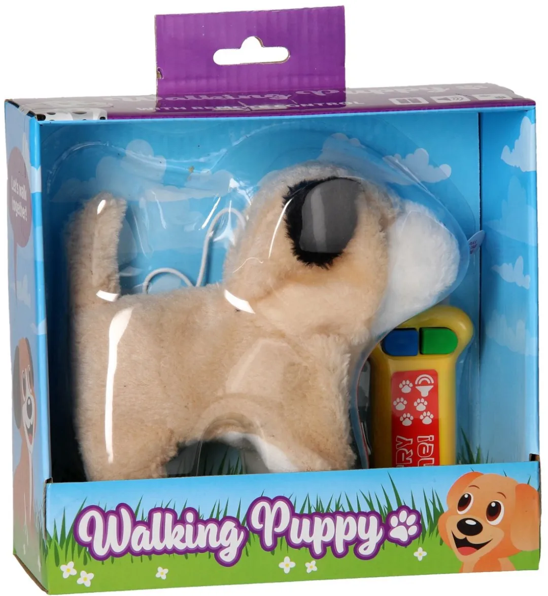 Johntoy Puppy Wandelend Junior 22,2 cm Pluche - Bruin - afbeelding 6 van 6