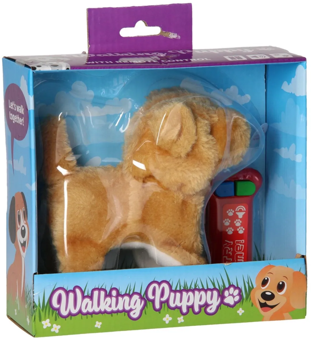 Johntoy Puppy Wandelend Junior 22,2 cm Pluche - Bruin
