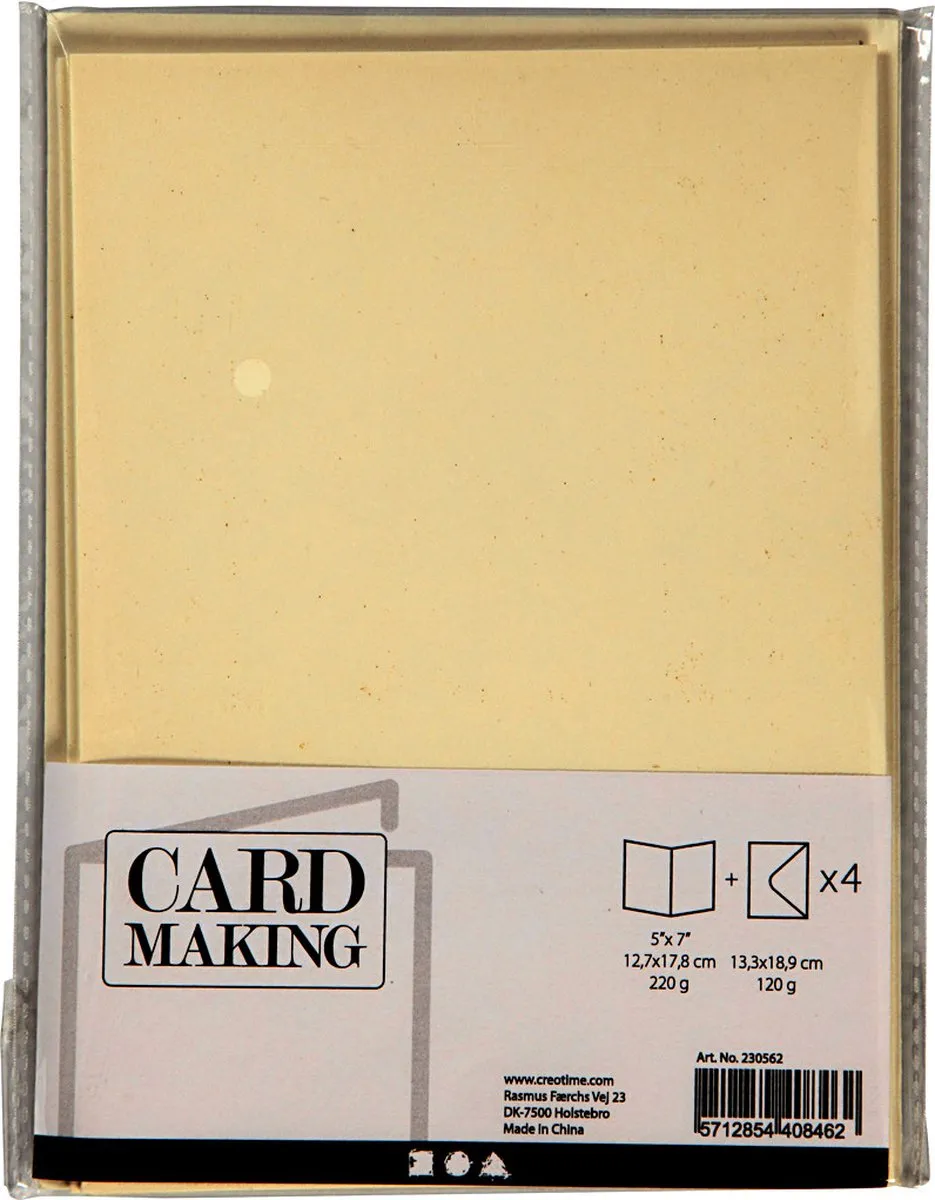 Creativ Company Kaarten & Enveloppen 12,7x17,8cm Off-white - 4 Stuks