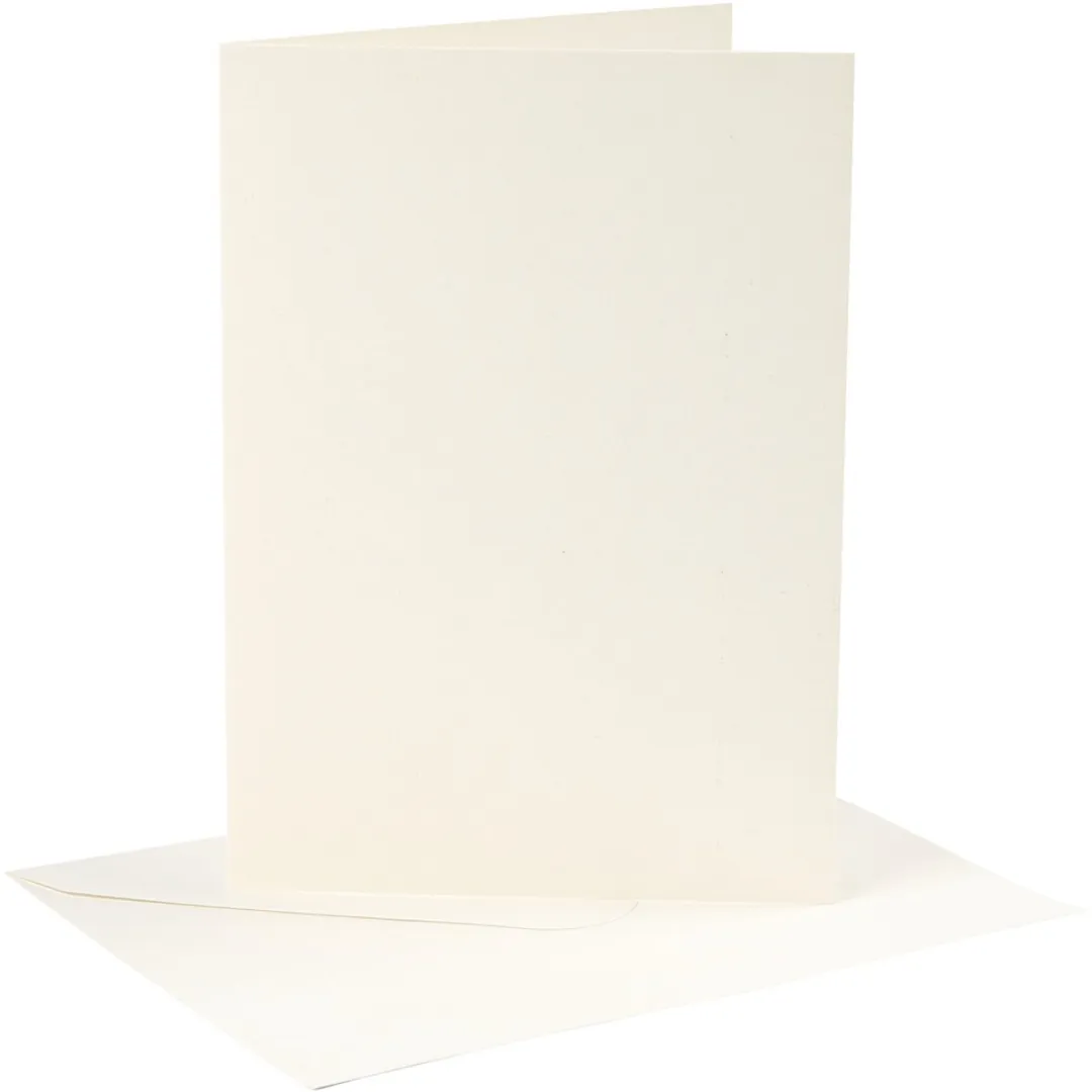 Creativ Company Kaarten & Enveloppen 12,7x17,8cm Off-white - 4 Stuks