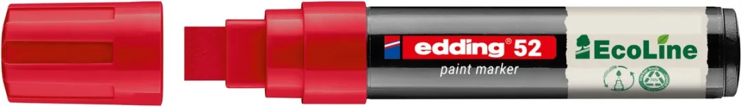 edding 52 EcoLine Lakmarker Rood 10 Stuks - Brede beitelpunt 4-15mm