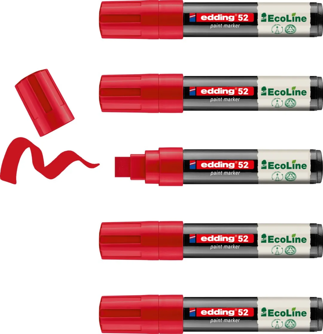 edding 52 EcoLine Lakmarker Rood 10 Stuks