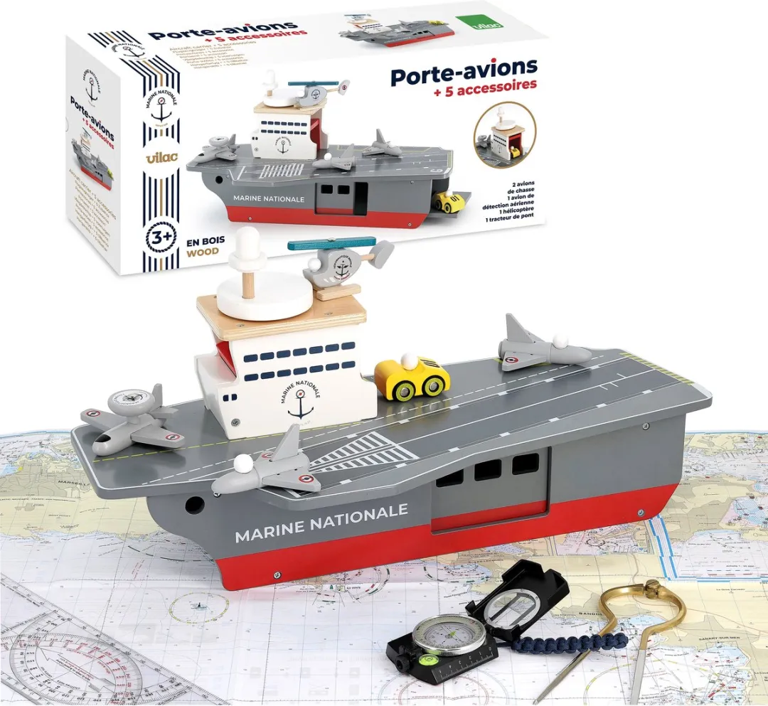 Vilac Vliegdekschip Houten Speelgoed 9305 - Multicolor