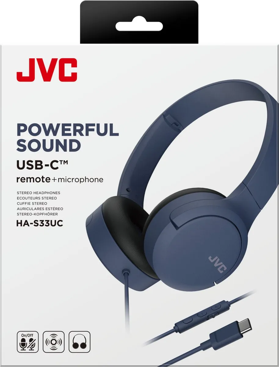 JVC HA-S33UC USB-C Hoofdtelefoon - Blauw