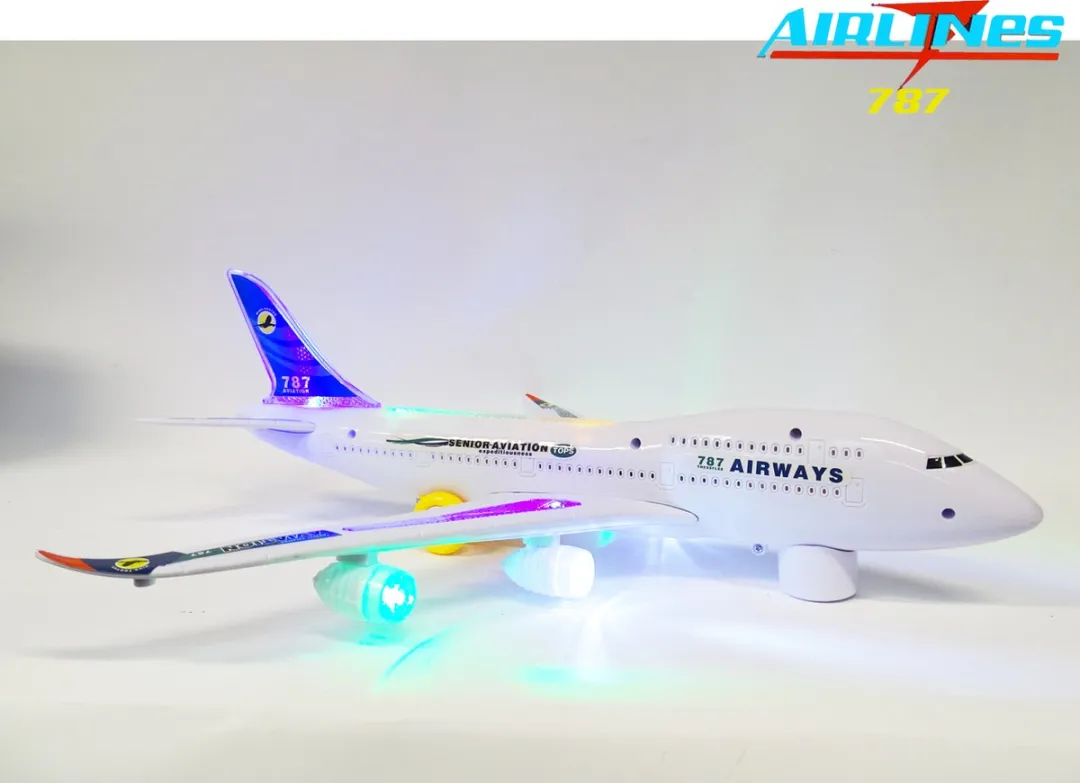 Speelgoed vliegtuig 59CM -Senior Aviation Airways 787 - LED licht + geluiden en rijdende wielen (incl. batterijen)