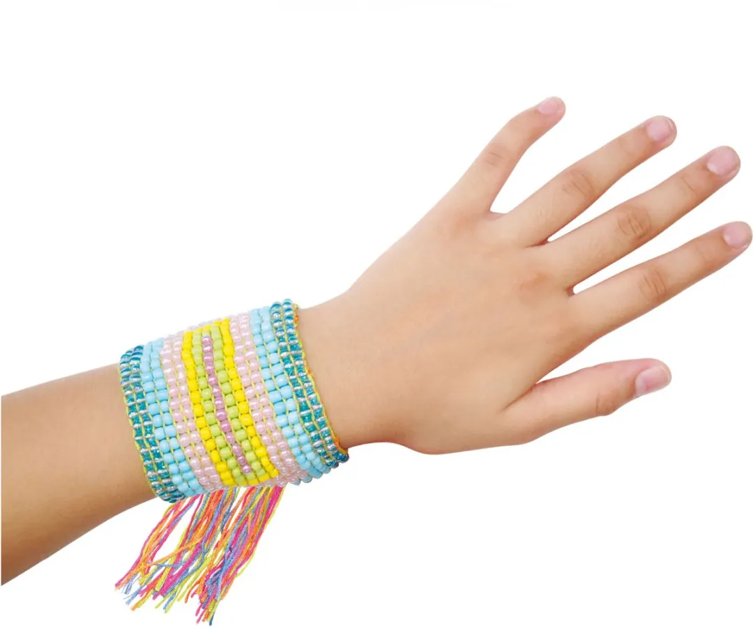 Toi-Toys Weefgetouw met Garen en Kralenset - Multi kleuren