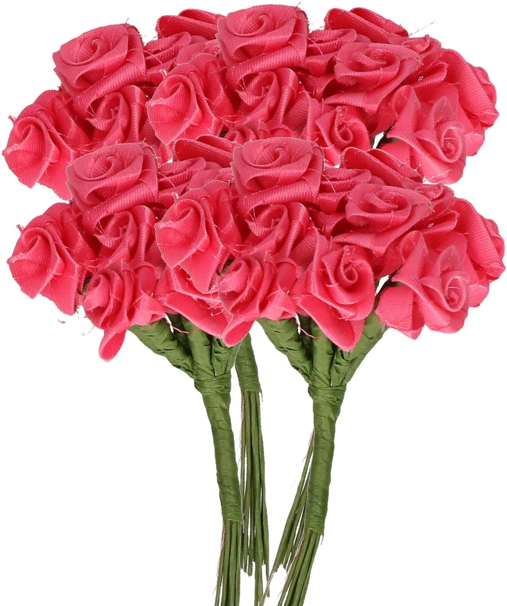 Rayher Decoratie Roosjes Fuchsia