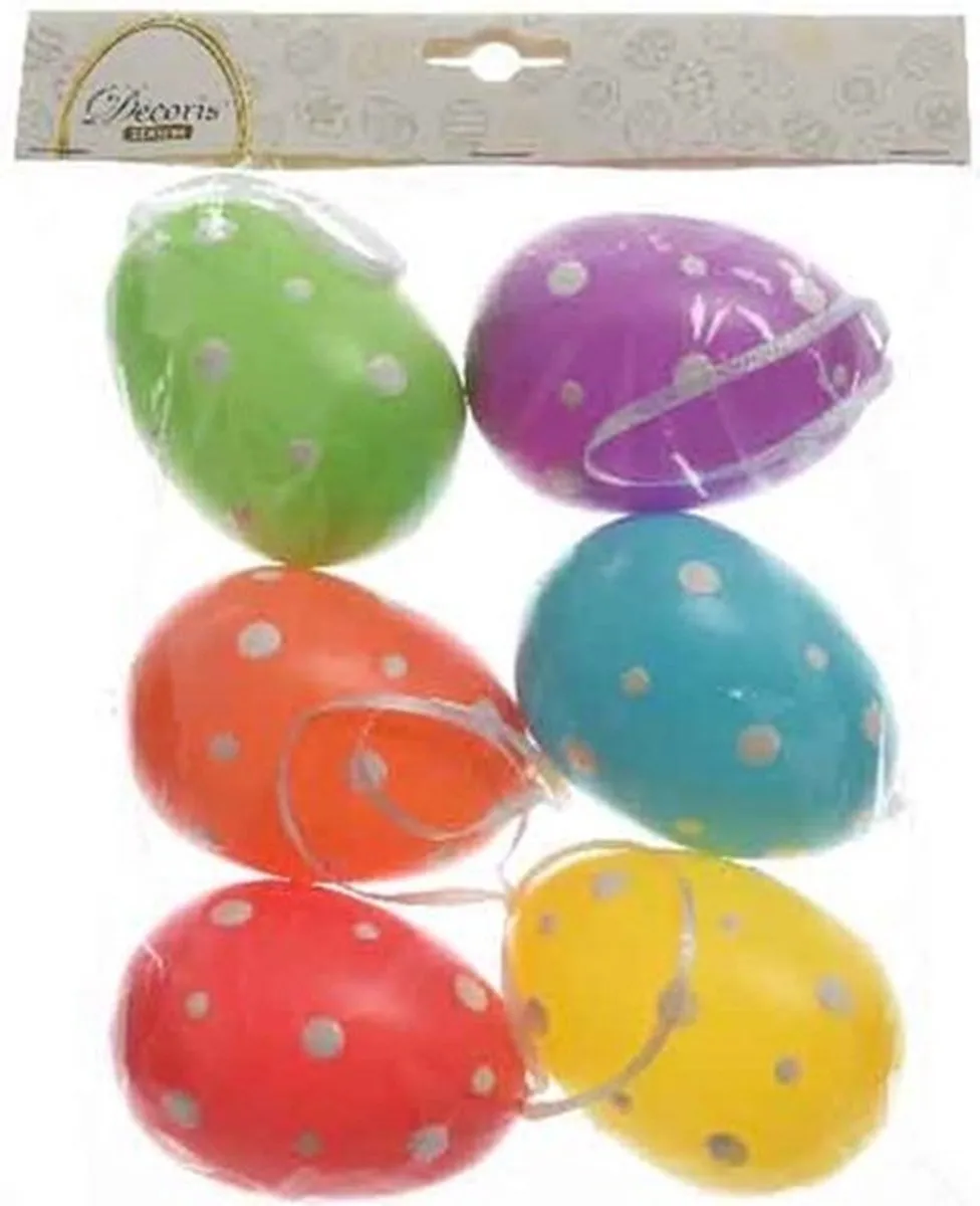 Decoris Paaseieren 24 Stuks - 9cm - Multi