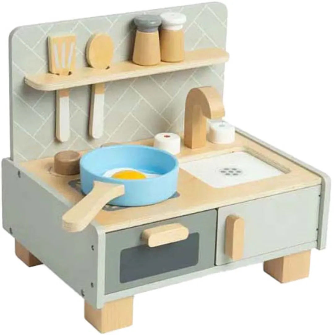 BIGJIGS Houten Tafelbladkeukentje - 7-delig - Multicolor