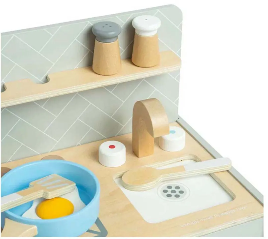 BIGJIGS Houten Tafelbladkeukentje - 7-delig - Multicolor