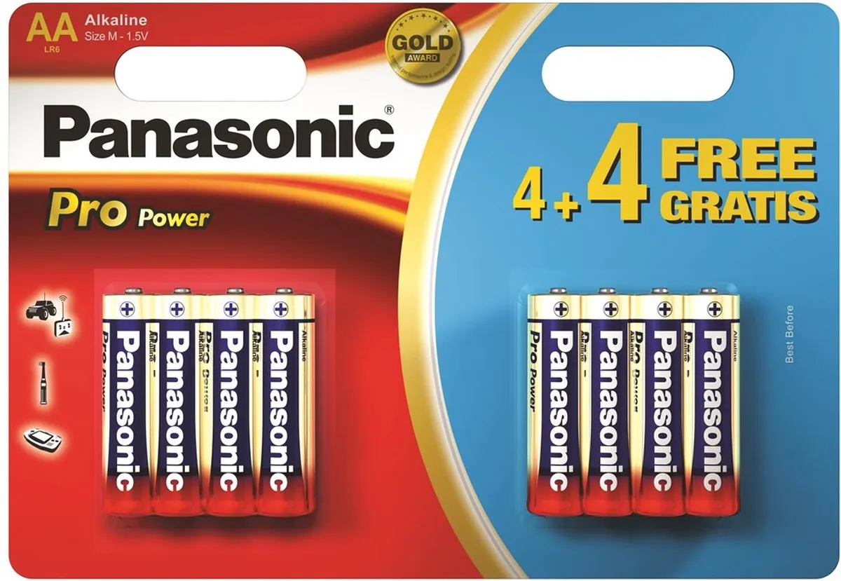 Panasonic Pro Power AA Alkaline Batterijen - 8 Stuks
