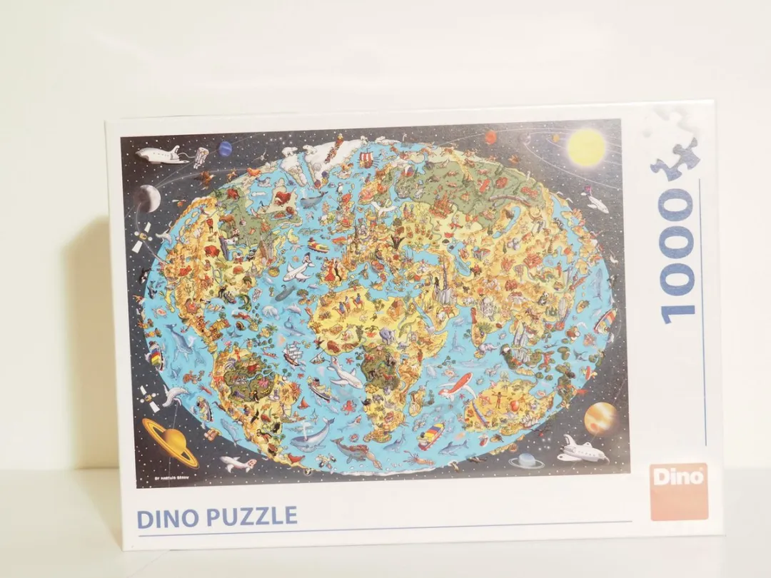 Dino Illustrated World Map -  Puzzle 1,000 pieces