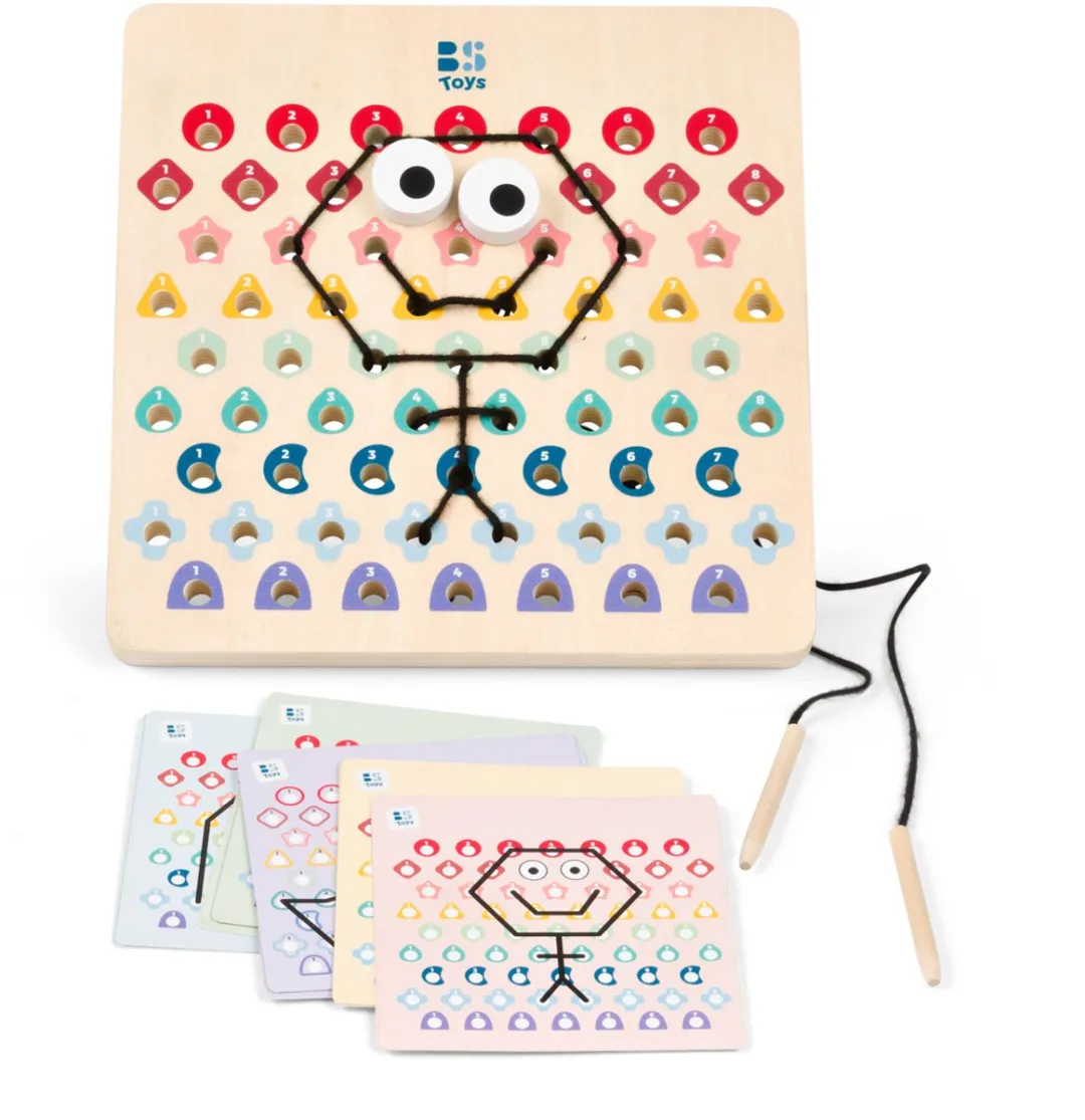 BS Toys Thread and Code GA519 Houten Rijgspel - Beige