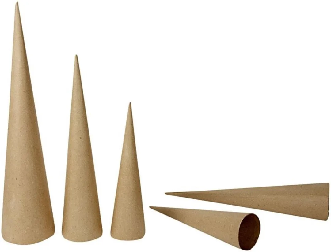 Creativ Company Papier Maché Hoge Kegels - 3 Stuks