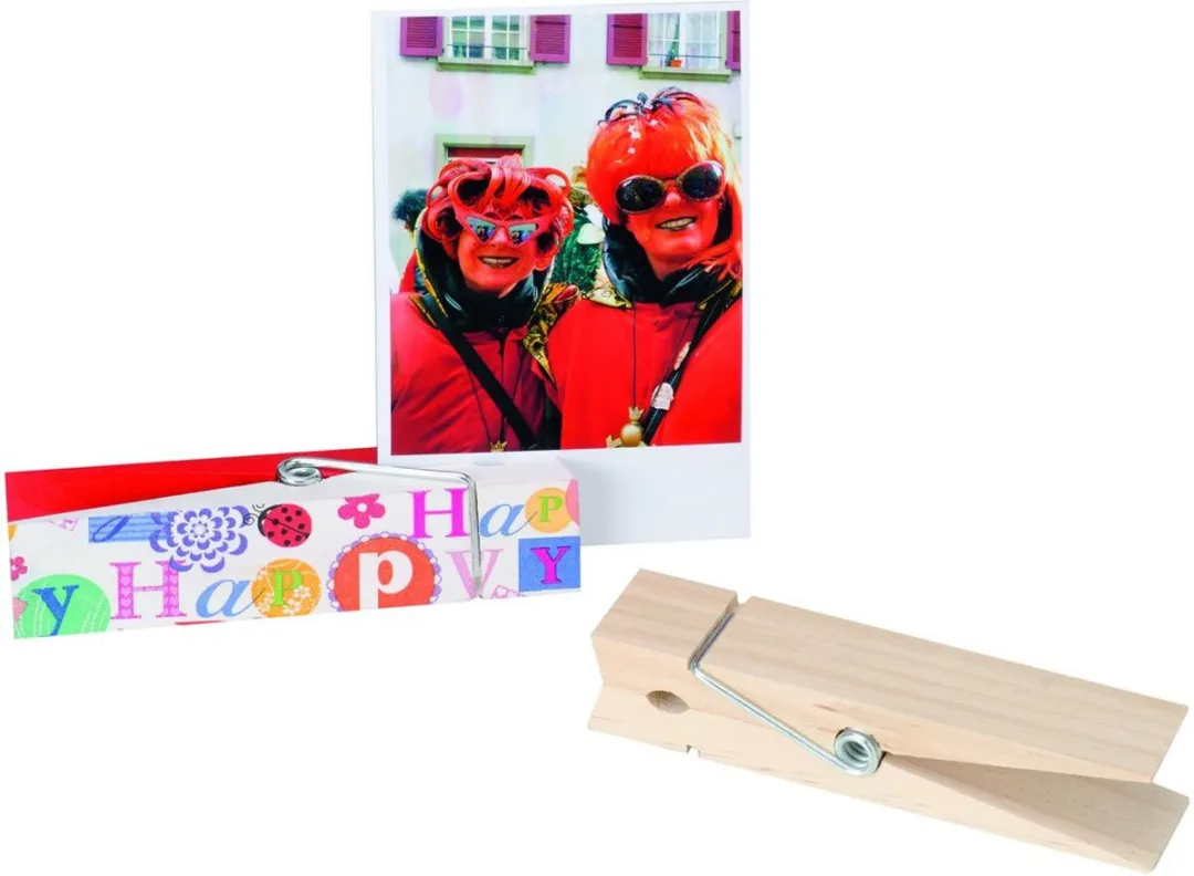 Glorex Hobby XXL Wasknijpers 3 Stuks - 15x3,5cm - Hout - Bruin