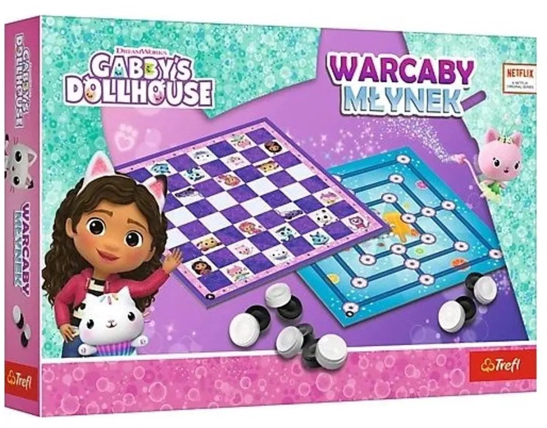 Trefl Warcaby Młynek Gabby's Dollhouse