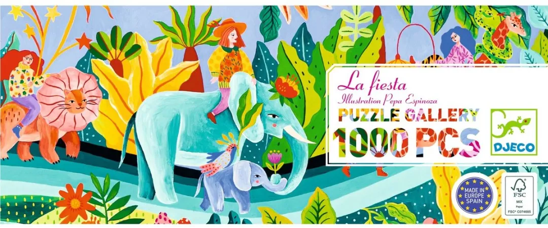 Djeco La Fiesta Puzzle 1000 Stuks - Panorama - afbeelding 6 van 6