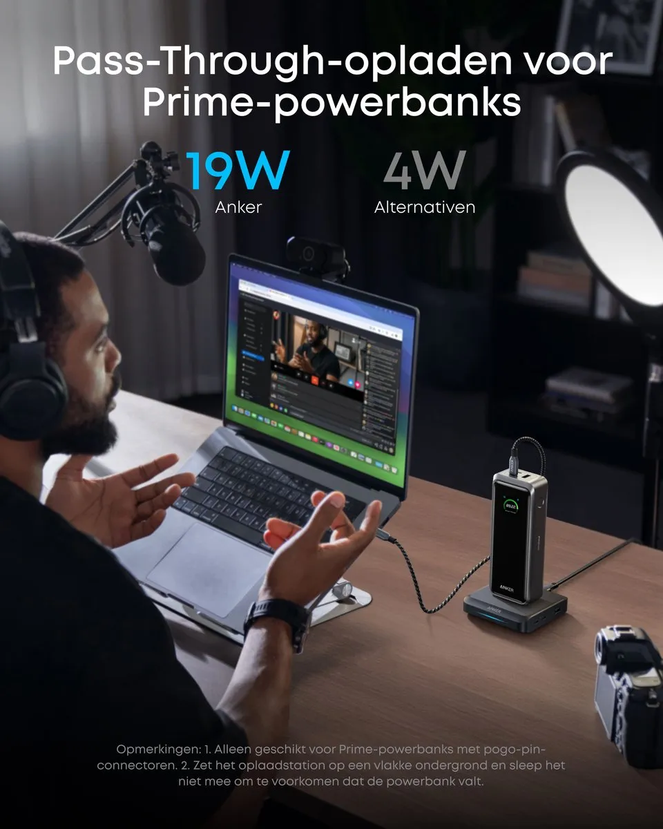 Anker A1903G11 Oplaadstation 150W - 3 Poorten Zwart