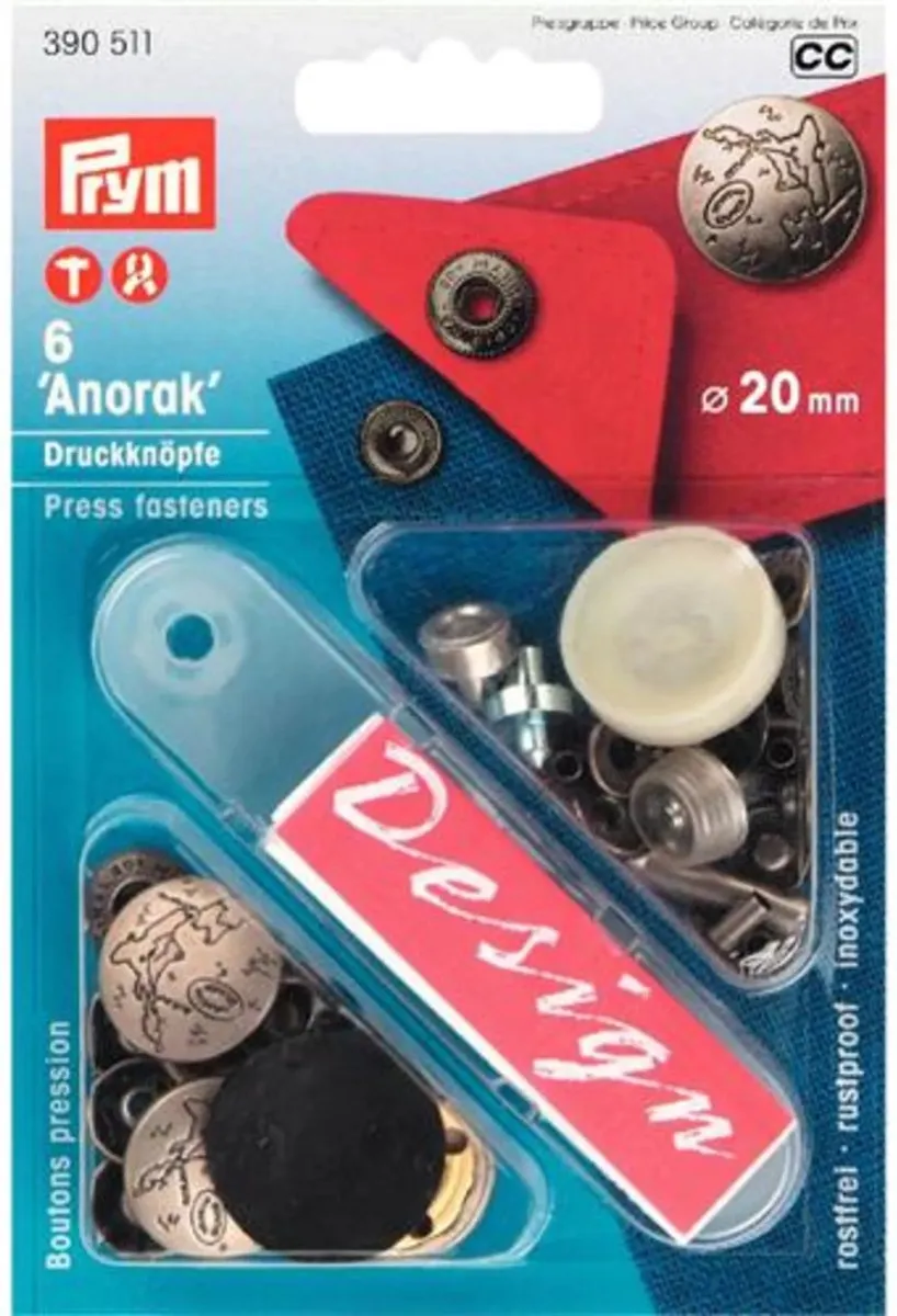 Prym Anorak Excursion Drukknopen 20mm - 6 Stuks Zilvermat