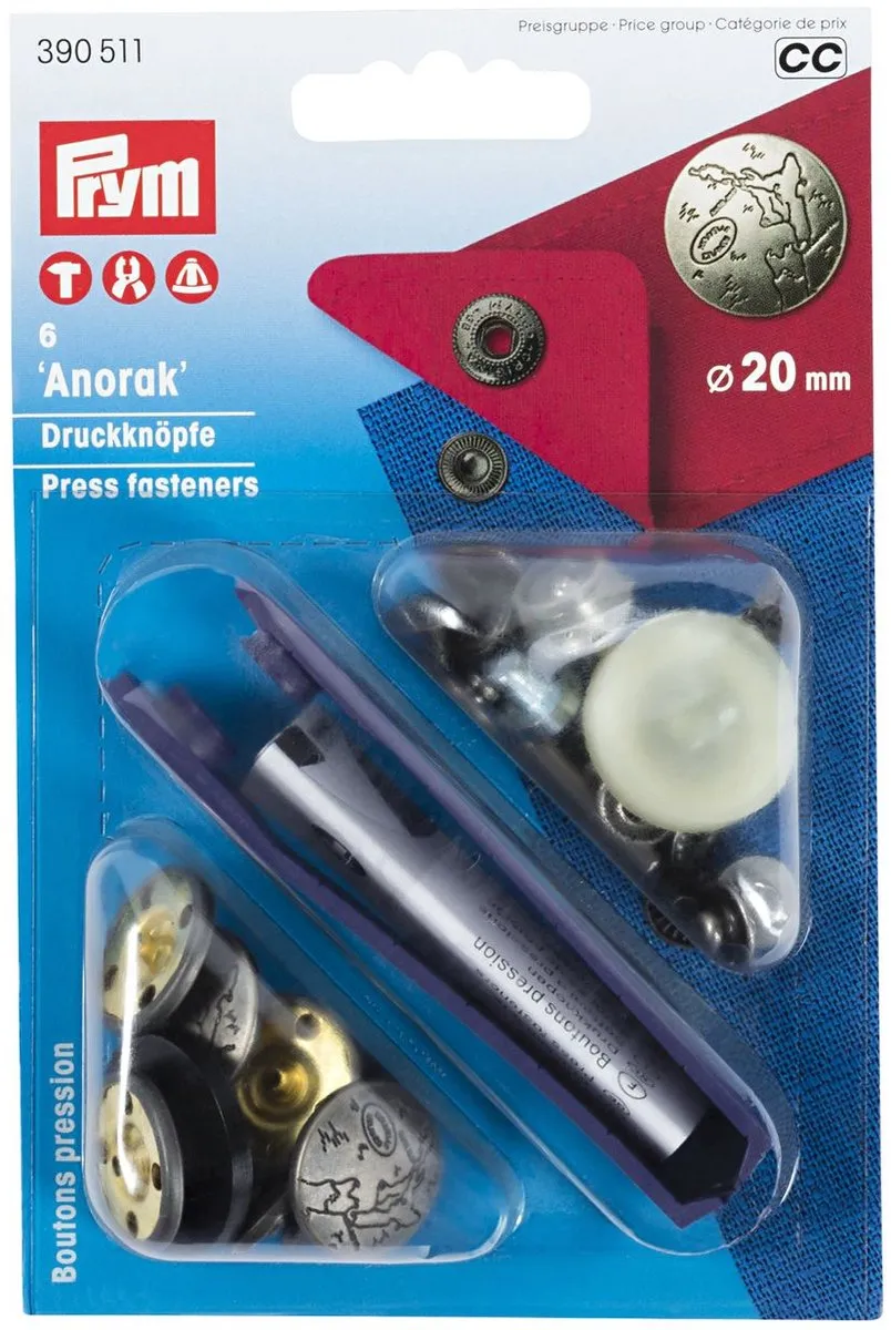 Prym Anorak Excursion Drukknopen 20mm - 6 Stuks Zilvermat