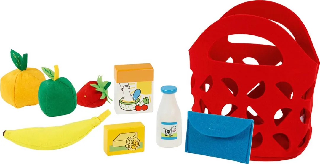 Goki Boodschappentas 22x18x12cm - 9-delig Multikleur