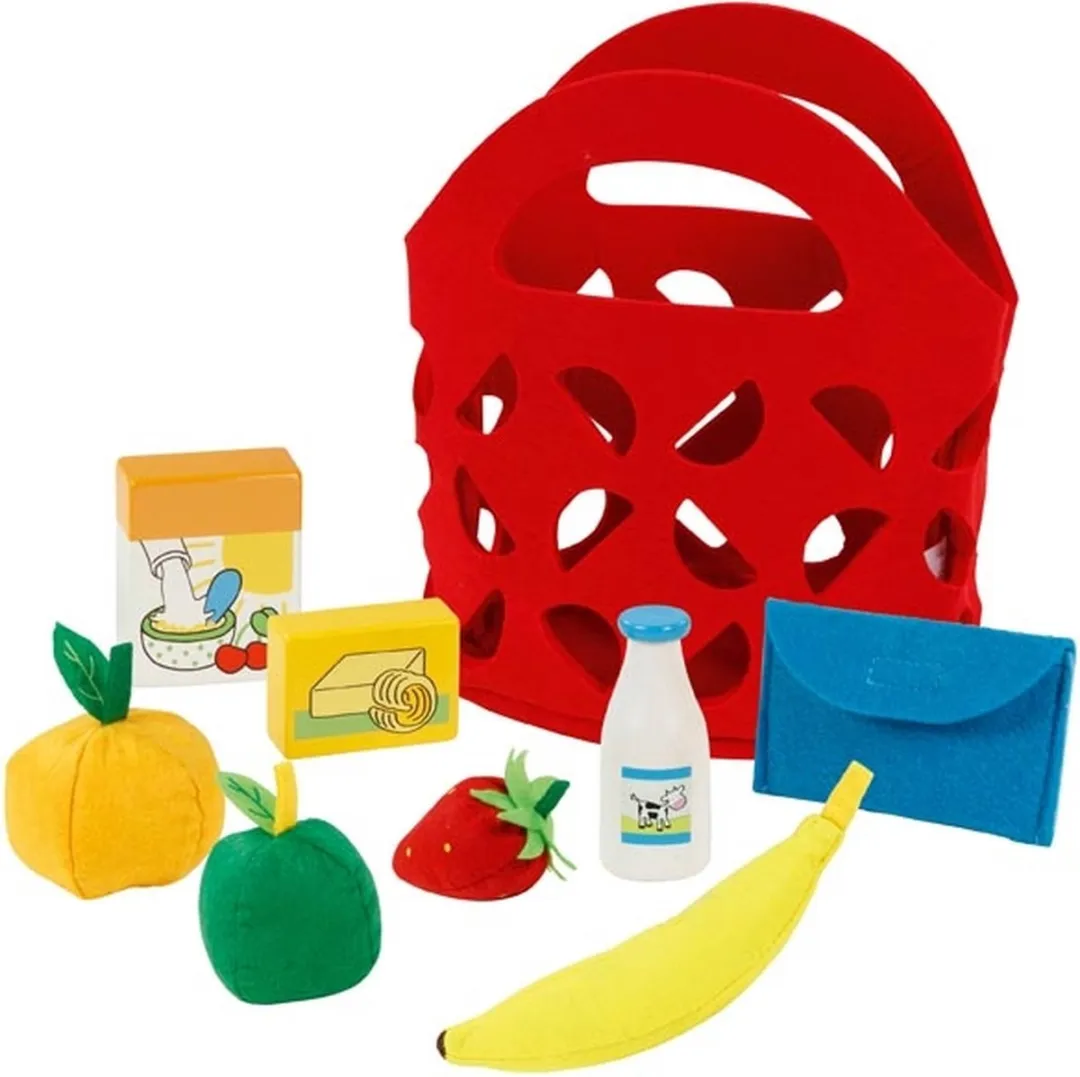 Goki Boodschappentas 22x18x12cm - 9-delig Multikleur