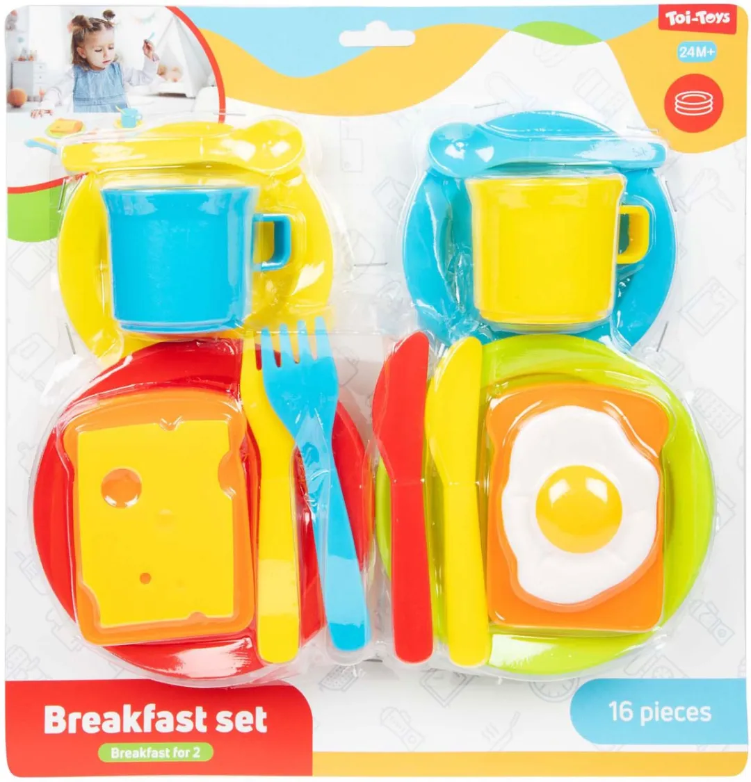 Toi-Toys Home Food Ontbijtset - 16-delig - Multicolor
