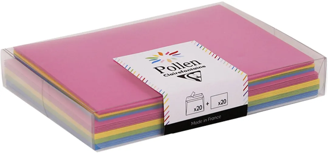 Clairefontaine Pollen Kaartenset Zomer Kleuren - 20 Stuks