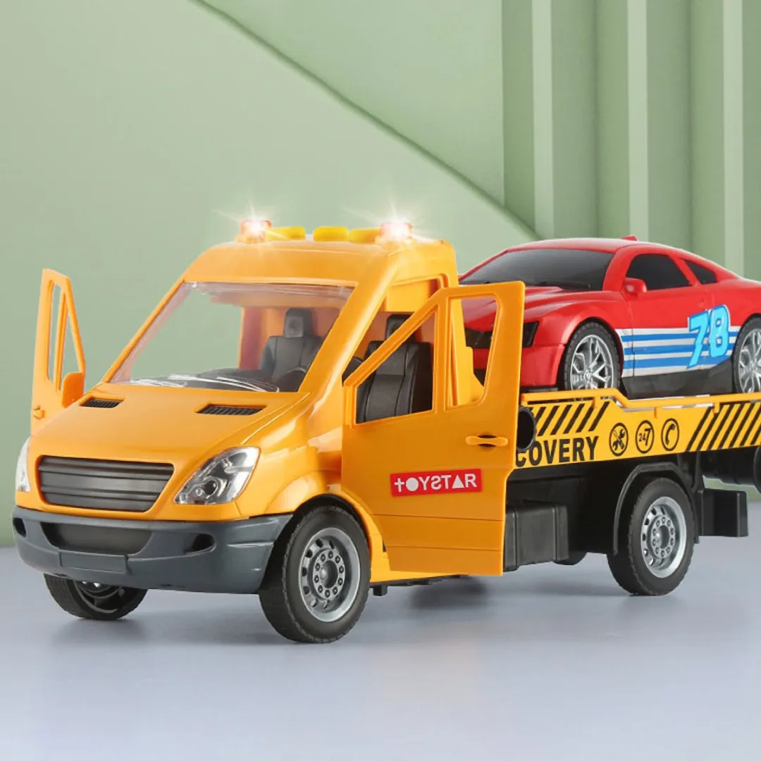 Grote Sleepwagen Speelgoedauto met Geluid & Licht - Pull-Back